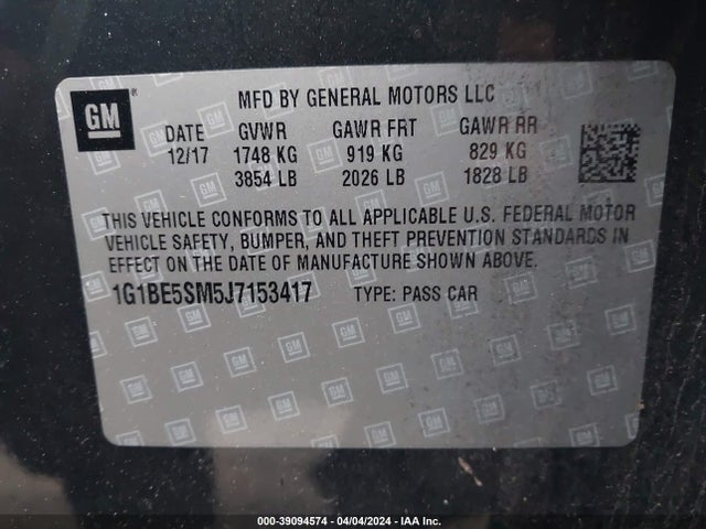 Chevrolet Cruze Lt Auto 2018 1G1BE5SM5J7153417 Image 9