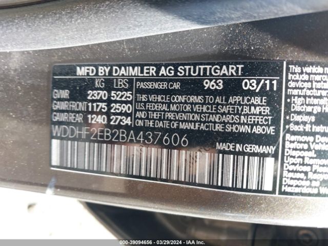 2011 MERCEDES-BENZ E 350 BLUETEC WDDHF2EB2BA437606 Photo 8