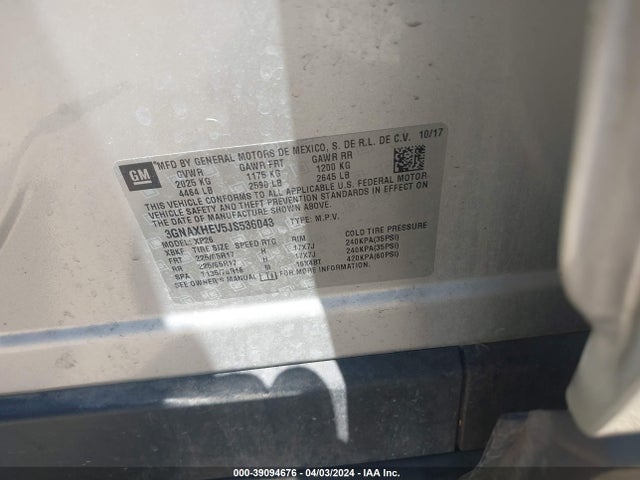 Chevrolet EQUINOX LS 2018 3GNAXHEV5JS536043 Image 9