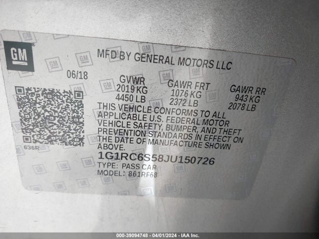 Chevrolet VOLT LT 2018 1G1RC6S58JU150726 Image 9
