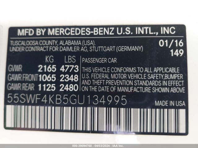 55SWF4KB5GU134995 Mercedes-Benz C 300 4matic/luxury 4matic/sport 4matic