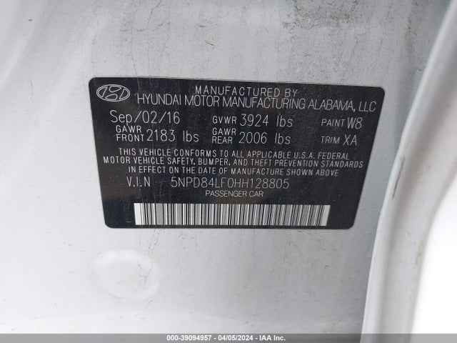 Hyundai ELANTRA SE 2017 5NPD84LF0HH128805 Image 9