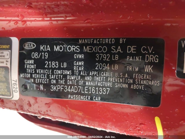KIA Forte Gt-line 2020 3KPF34AD7LE161337 Image 9