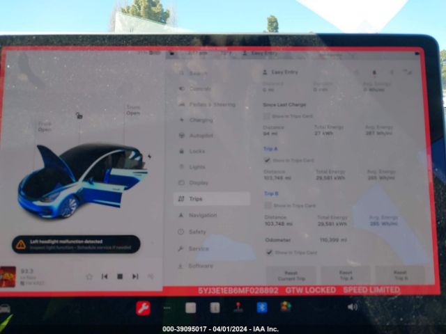 5YJ3E1EB6MF028892 Tesla Model 3 Long Range Dual Motor All-wheel Drive