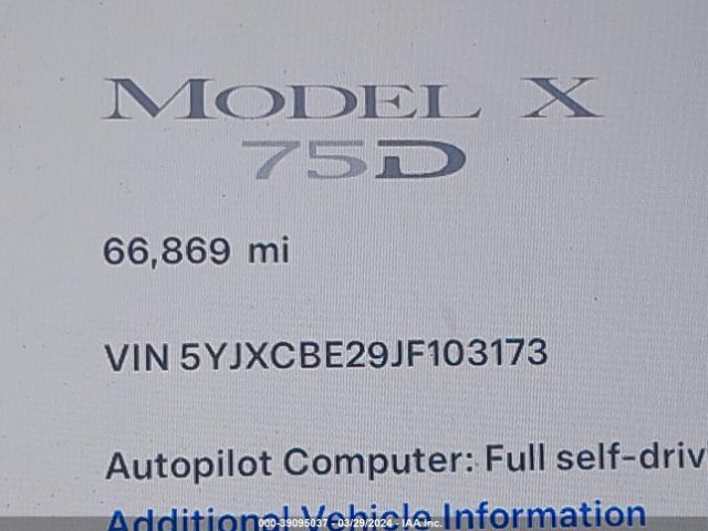 5YJXCBE29JF103173 Tesla Model X 100d/75d/p100d