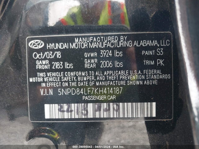 Hyundai ELANTRA SEL 2019 5NPD84LF7KH414187 Image 9