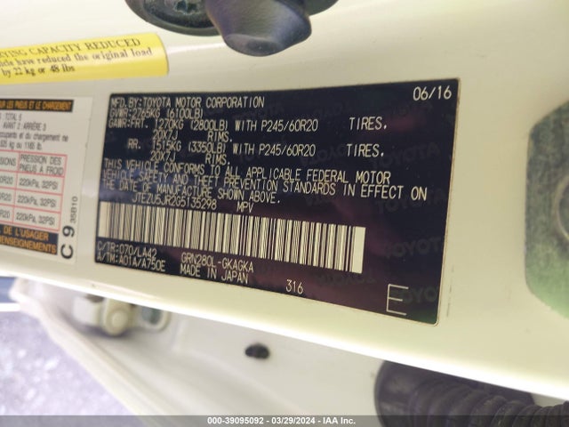 Toyota 4runner Limited 2016 JTEZU5JR2G5135298 Image 9