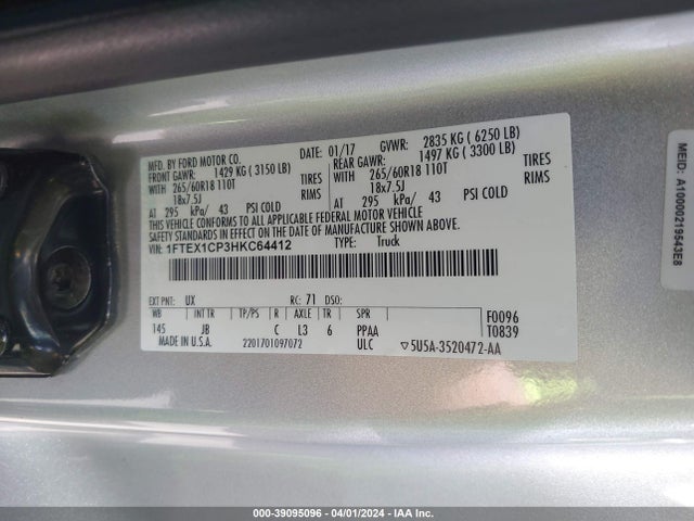 Ford F-150 Xlt 2017 1FTEX1CP3HKC64412 Image 9