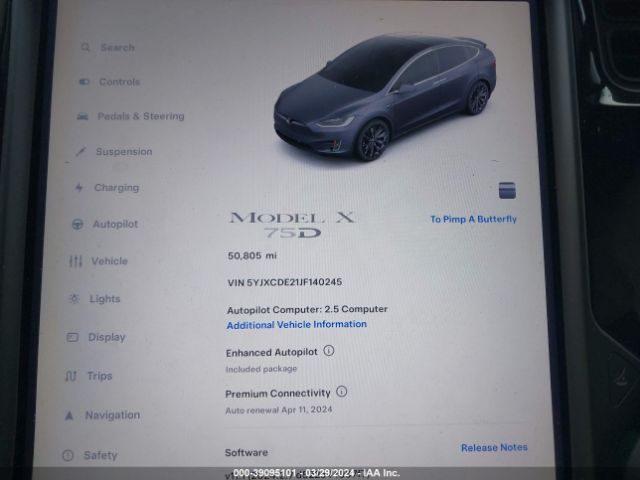 5YJXCDE21JF140245 Tesla Model X 100d/75d/p100d