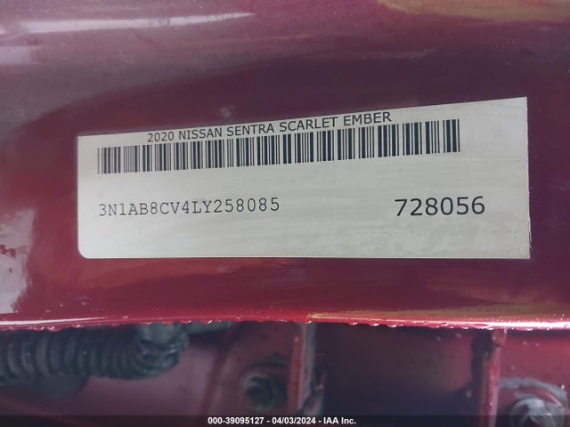 Nissan Sentra Sv Xtronic Cvt 2020 3N1AB8CV4LY258085 Image 9
