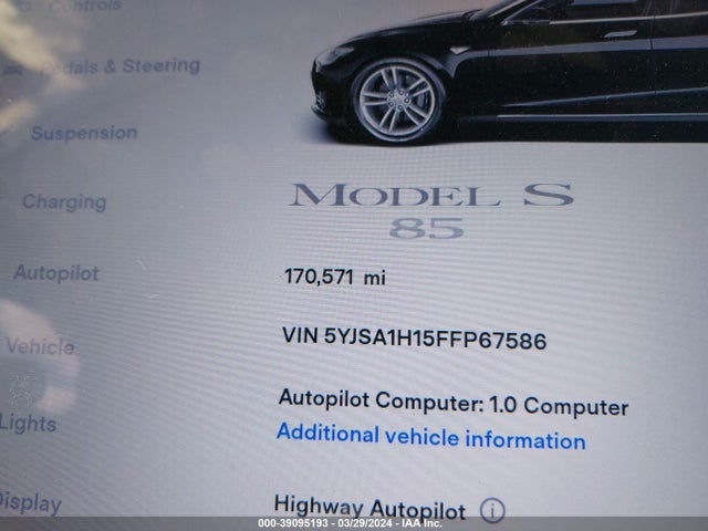Tesla Model S 60/70/85 2015 5YJSA1H15FFP67586 Image 7