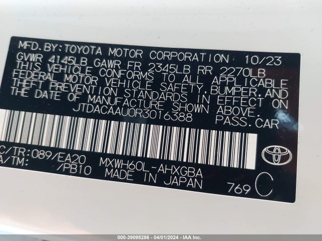 Toyota PRIUS XLE 2024 JTDACAAU0R3016388 Image 9