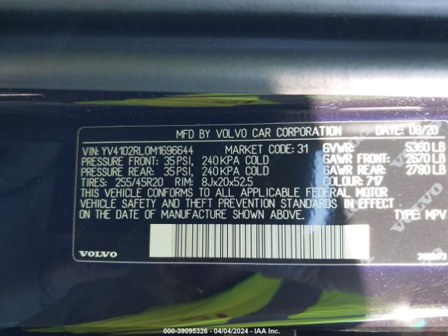 YV4102RL0M1696644 Volvo Xc60 T5 Inscription