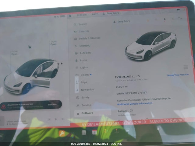 Tesla Model 3 Standard Range Plus Rear-wheel Drive 2021 5YJ3E1EA3MF073487 Image 7