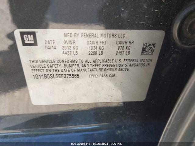 Chevrolet Malibu 1ls 2014 1G11B5SL6EF275565 Image 9