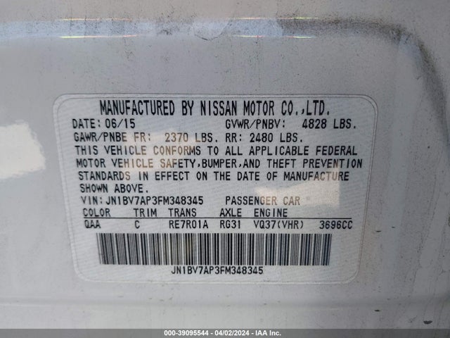 Infiniti Q50 Premium 2015 JN1BV7AP3FM348345 Image 9