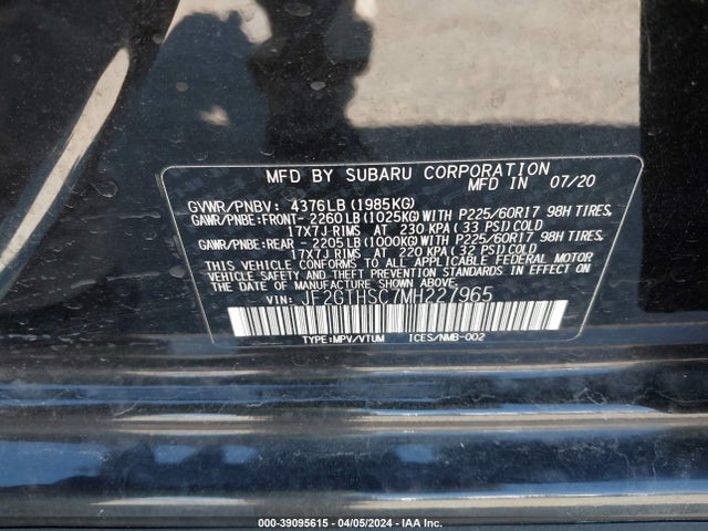JF2GTHSC7MH227965 Subaru Crosstrek Sport