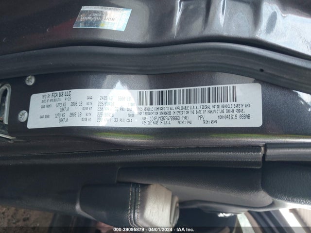 Jeep Cherokee Latitude Altitude 2015 1C4PJMCB7FW728663 Image 9