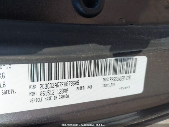 2C3CDZAG7FH873609 Dodge Challenger Sxt