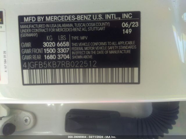 4JGFB5KB7RB022512 Mercedes-Benz Gle 450 4matic