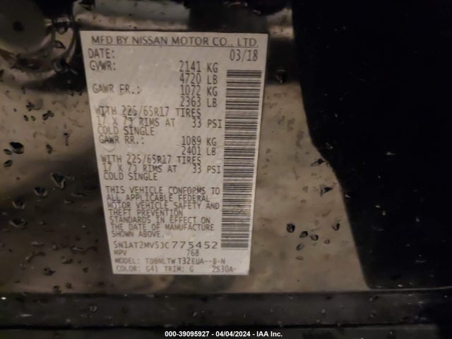 Nissan ROGUE SV 2018 5N1AT2MV5JC775452 Image 9