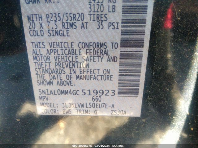 5N1AL0MM4GC519923 Infiniti QX60