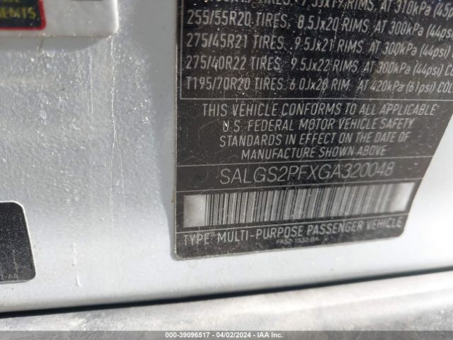 SALGS2PFXGA320048 Land Rover Range Rover 3.0l V6 Supercharged Hse