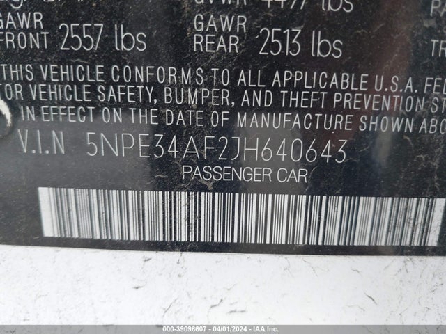 Hyundai SONATA SEL 2018 5NPE34AF2JH640643 Image 9