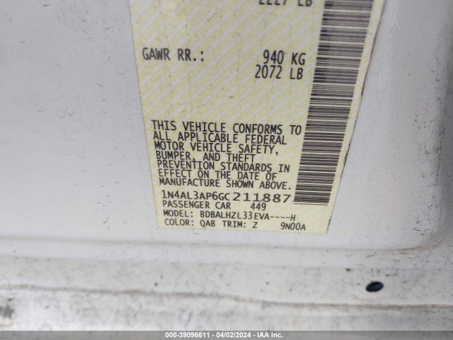 Nissan Altima 2.5 Sr 2016 1N4AL3AP6GC211887 Image 9