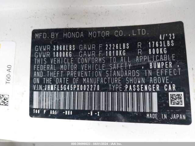 Honda Civic Type R Touring 2023 JHMFL5G45PX002270 Image 9