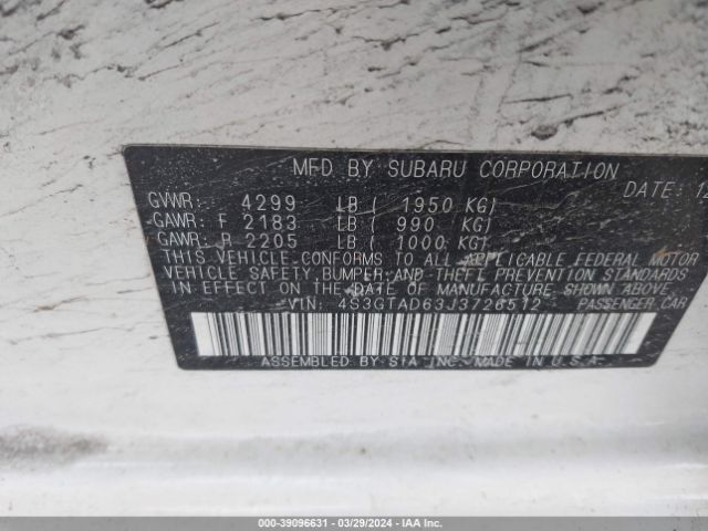 4S3GTAD63J3726512 Subaru Impreza 2.0i Premium