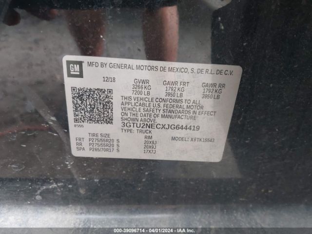 3GTU2NECXJG644419 GMC Sierra 1500 Slt