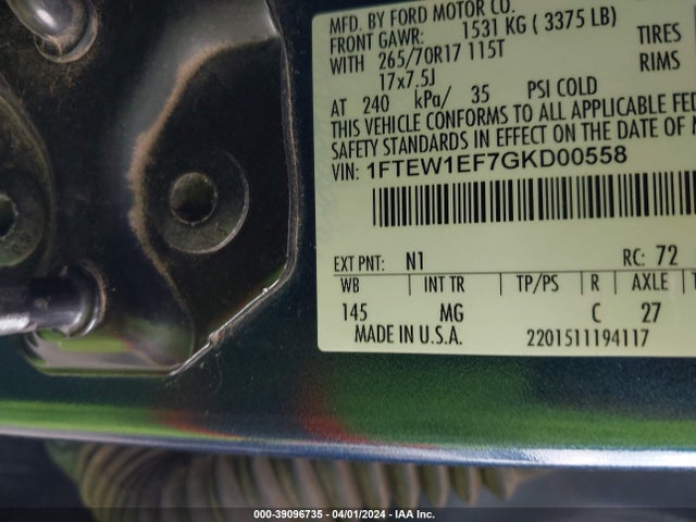 Ford F-150 Xlt 2016 1FTEW1EF7GKD00558 Image 9