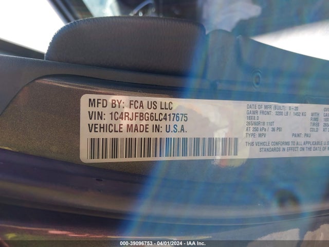 1C4RJFBG6LC417675 Jeep Grand Cherokee Limited 4x4