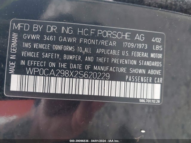 2002 PORSCHE BOXSTER WP0CA298X2S620229 Photo 8