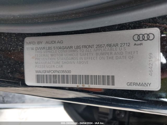 WAUGFAFCXFN035500 Audi A6 2.0t Premium