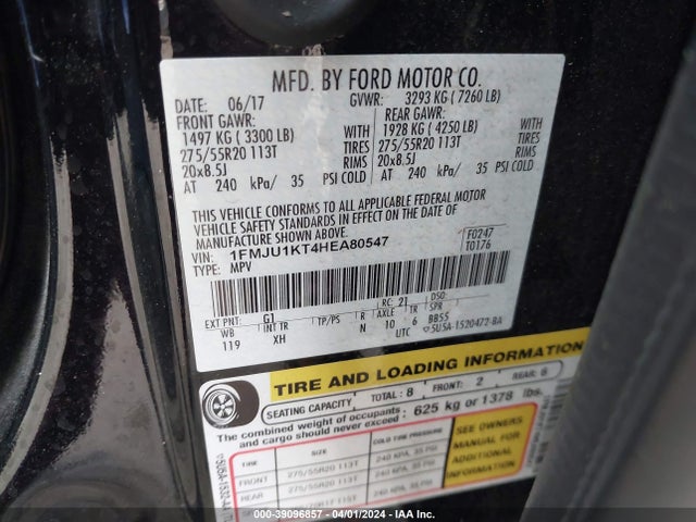 Ford Expedition Limited 2017 1FMJU1KT4HEA80547 Image 9