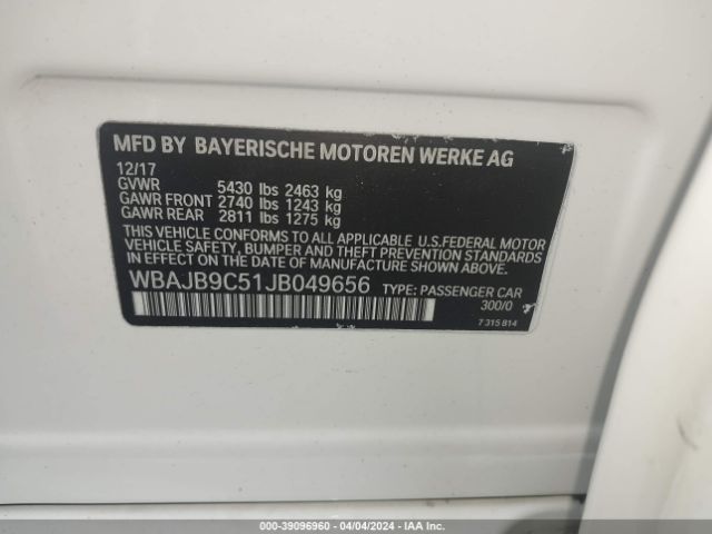 2018 BMW M550I WBAJB9C51JB049656 Photo 8
