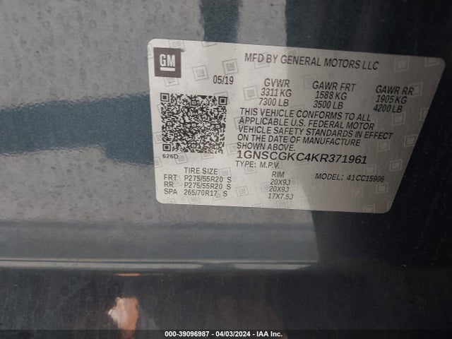Chevrolet Suburban Ls 2019 1GNSCGKC4KR371961 Image 9
