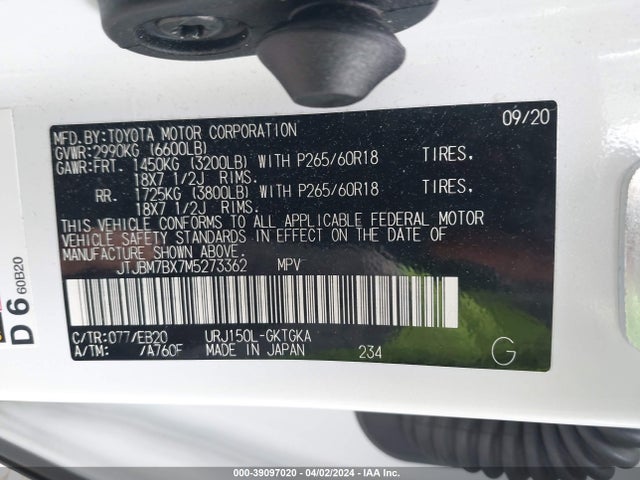 Lexus 460 2021 JTJBM7BX7M5273362 Image 9