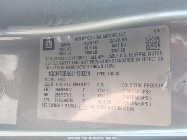 1GCHTCEA9J1120324 Chevrolet Colorado Lt