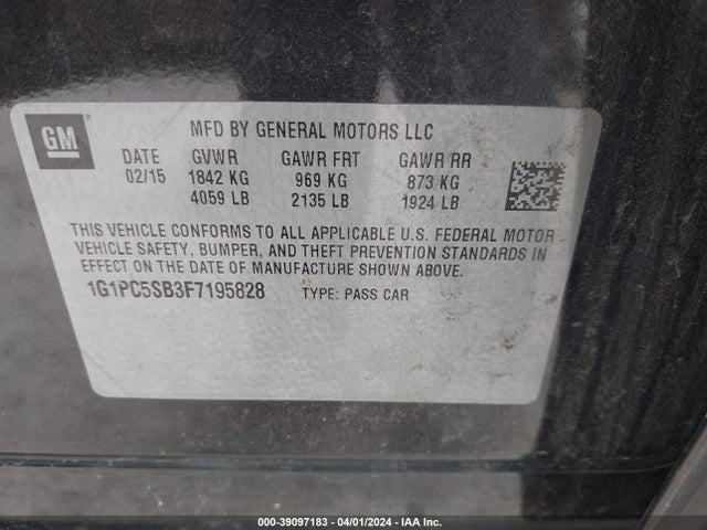 Chevrolet Cruze 1lt Auto 2015 1G1PC5SB3F7195828 Image 9