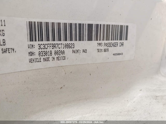 2012 FIAT 500 3C3CFFBR7CT108623 Photo 8