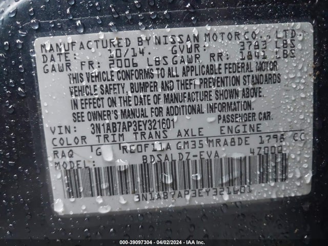Nissan SENTRA SV 2014 3N1AB7AP3EY321601 Image 9
