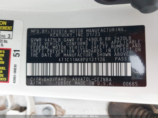 Toyota CAMRY LE 2023 4T1C11AK8PU131126 Image 9