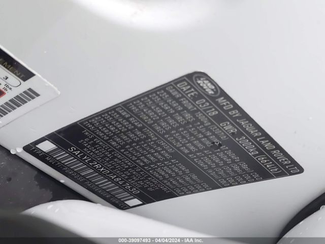 SALYL2RX0JA847630 Land Rover Range Rover Velar P250 Se R-dynamic