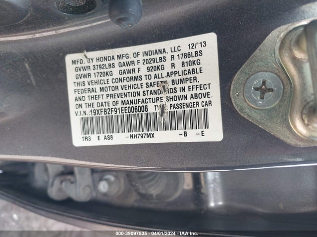 Honda Civic Ex-l 2014 19XFB2F91EE006006 Image 9