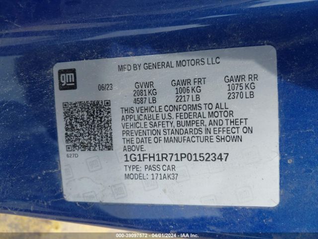 1G1FH1R71P0152347 Chevrolet Camaro Rwd  2ss