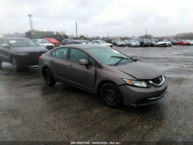 Auction sale of the 2013 Honda Civic Lx, vin: 2HGFB2F57DH590395, lot number: 39097645