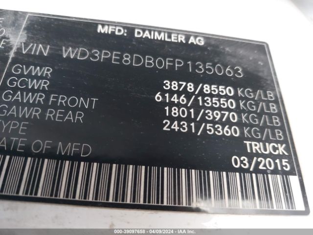WD3PE8DB0FP135063 Mercedes-Benz Sprinter 2500 High Roof